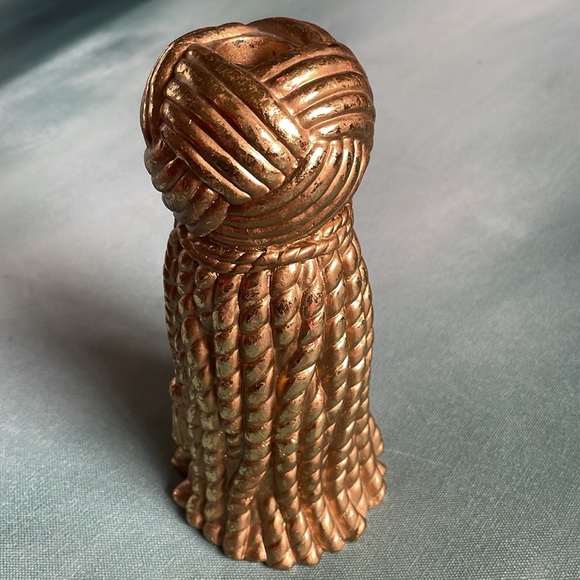 2 Taper Candle Holders Gold Rope and Tassel 8” - Picture 8 of 12